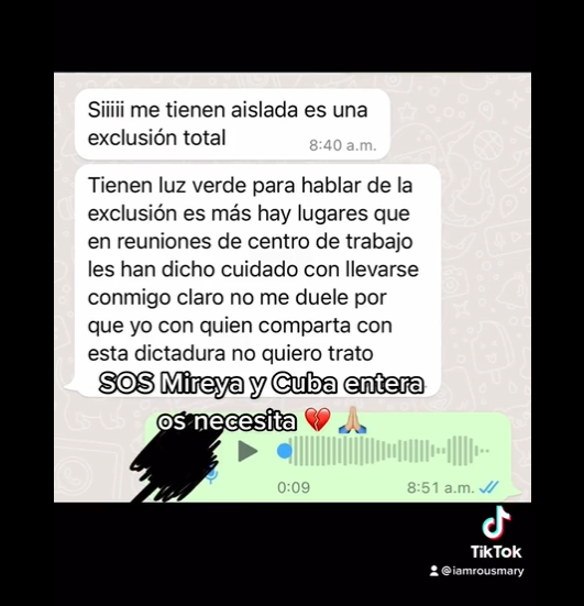 Mensaje de Jiménez con otra persona.